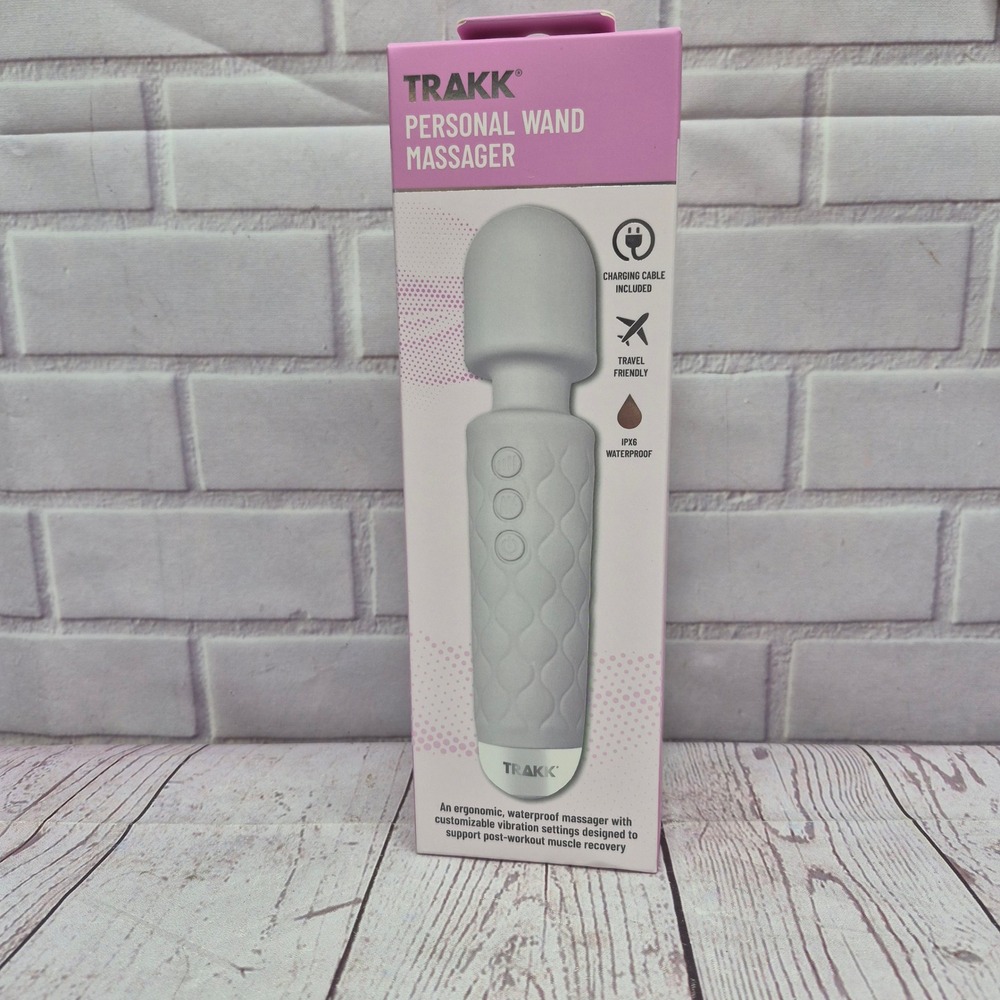 TRAKK Personal Wand Massager Waterproof Wireless Muscle Recovery Gray